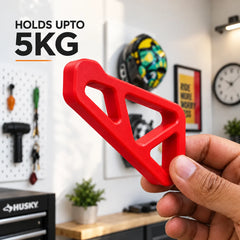 Dirt Accessories MotoDock Helmet Hanger in red, showcasing its 5 kg weight capacity.
