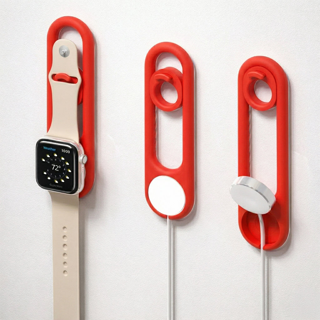 Minimalist Apple Watch Wall Mount – Magnetic Charging Dock & Organizer
