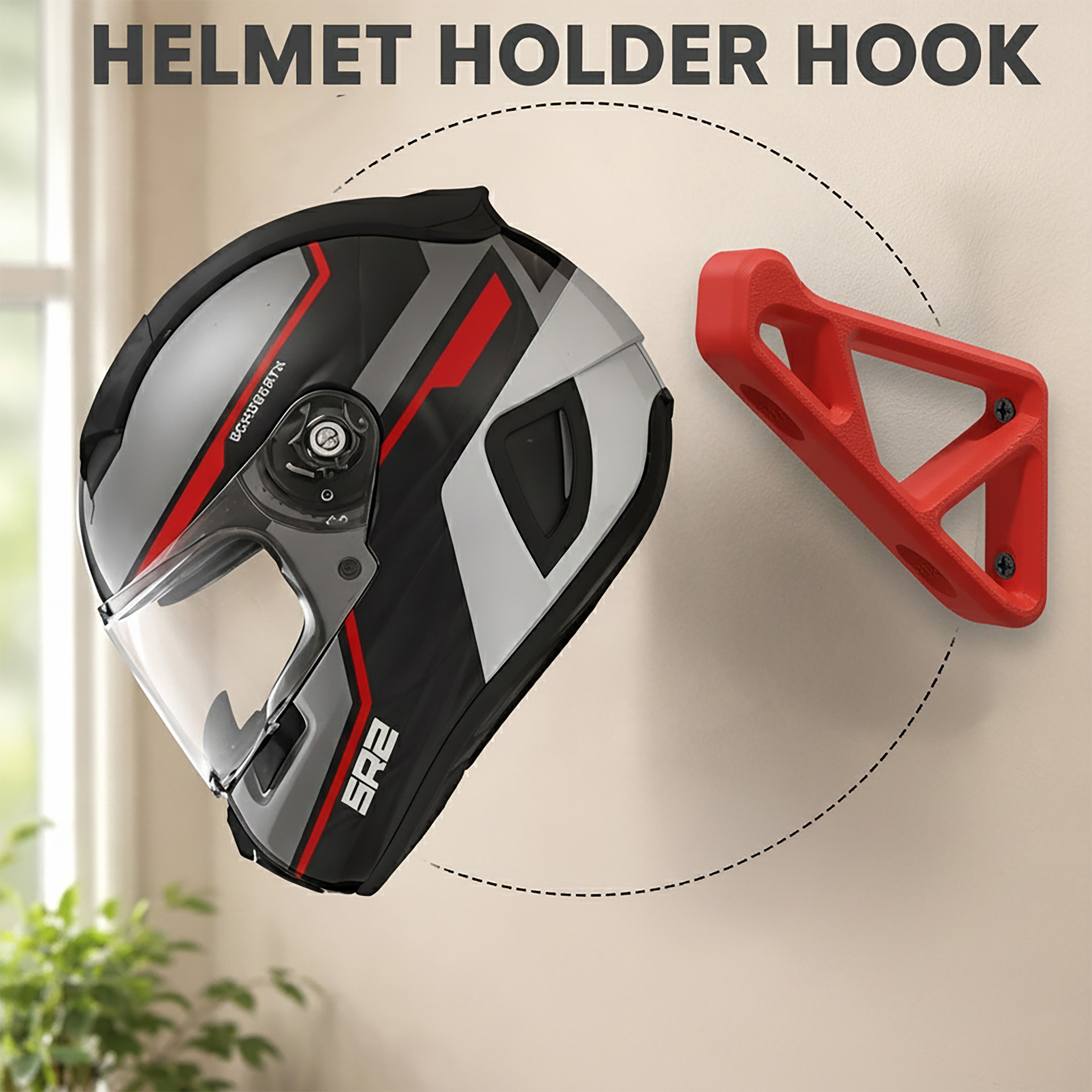 Helmet Wall Mount (Red)
