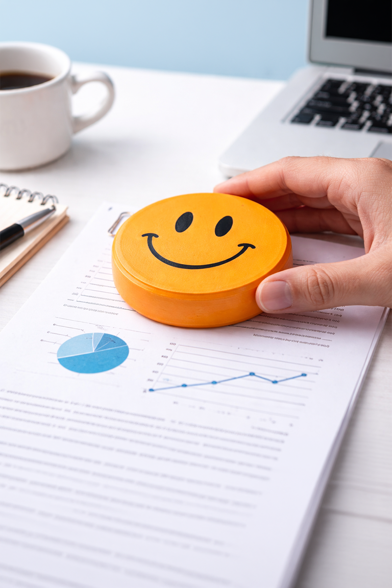 SMILEY PILL PAPERWEIGHT