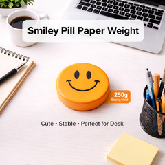 Cute Smiley Pill Paperweight 250g – Heavy Duty Desk Accessory